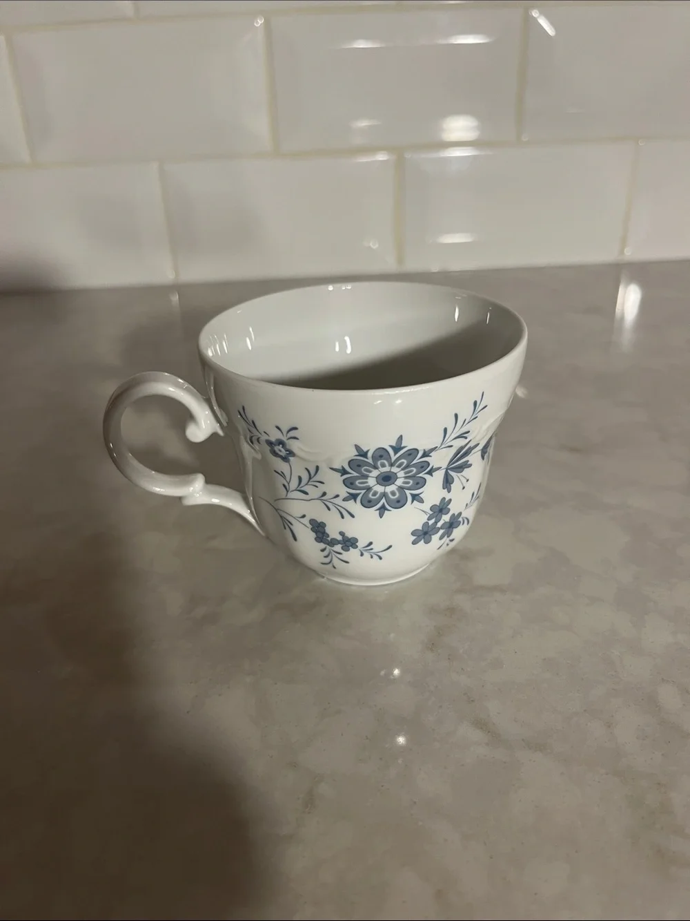 Vintage Bavarian Blue by Christina Porcelain Tea Set Trio West Germany